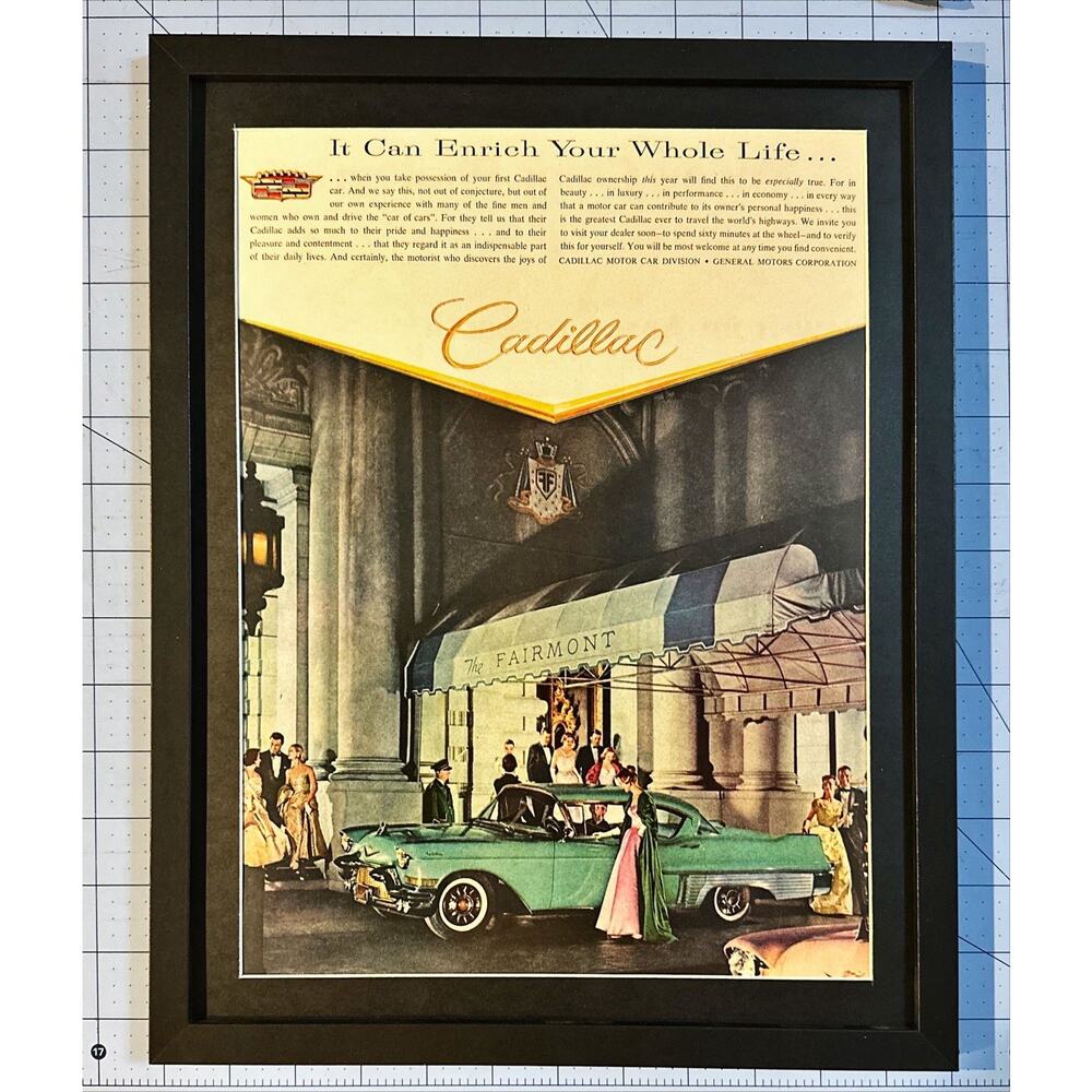 Framed 1957 Print Ad Cadillac It Can Enrich Your Whole Life